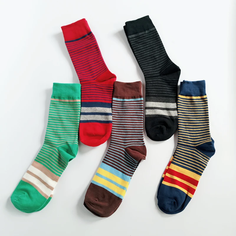 Ограниченное предложение, специальное предложение, стандартные повседневные мужские носки из спандекса, мужские хлопковые носки в полоску, дизайн