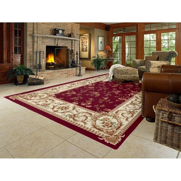 Wine red living room carpet home bedroom carpet coffee table sofa carpet rustic bed rugin