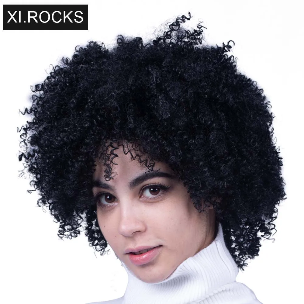 

3310A/B xi.rocks Afro Synthetic Kinky Curly Wigs For Black Women Hair Ombre Blonde Wig African Hairstyle Kinky