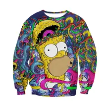 Cartoon Sweatshirt Men Women Kids Couple Hip Hop Streetwear Custom Slim Japanese Harajuku Pullovers Simp son Sweatshirts Clothes