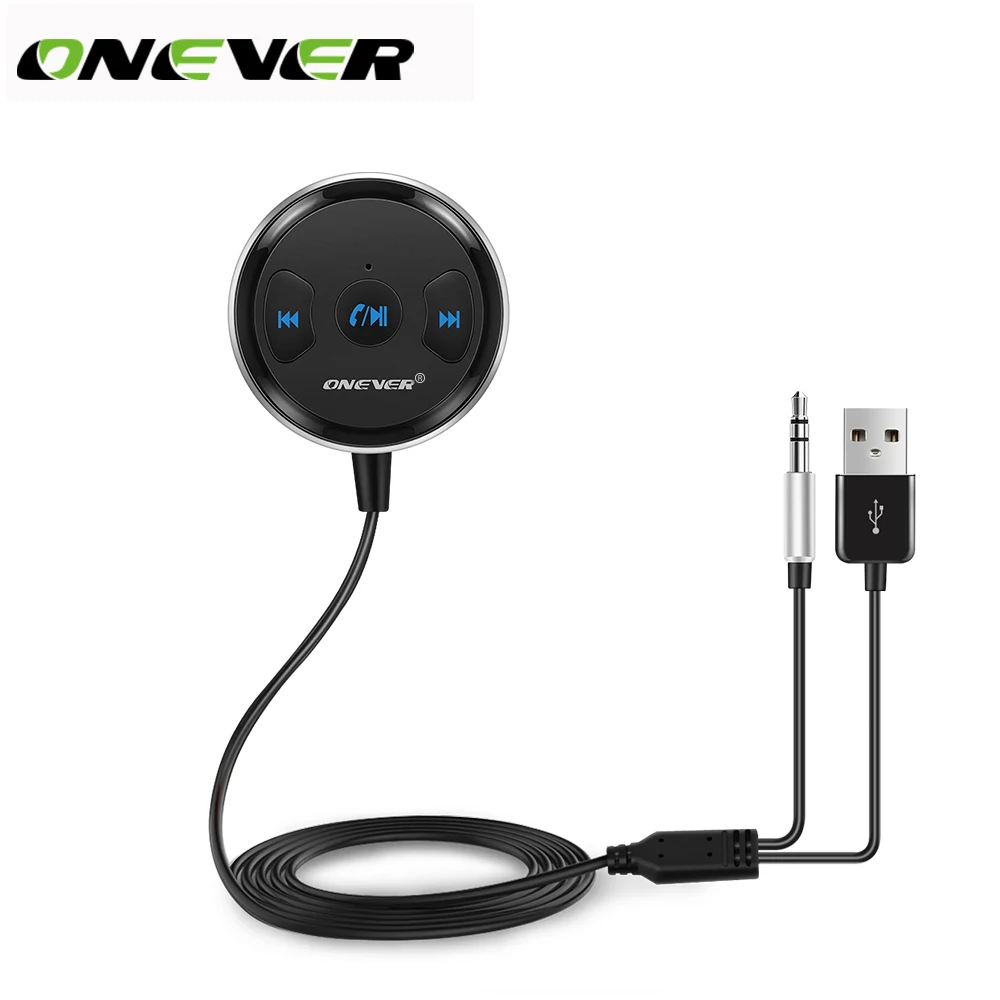 

Onever Wireless 3.5mm Bluetooth Receiver Hands Free Car Kit AUX A2DP Streaming Kit Support Siri for Speaker Headphone Car Stereo