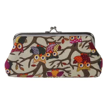 

Cartoon Coin Purse Money Bag Wallet Owl Pattern(khaki)