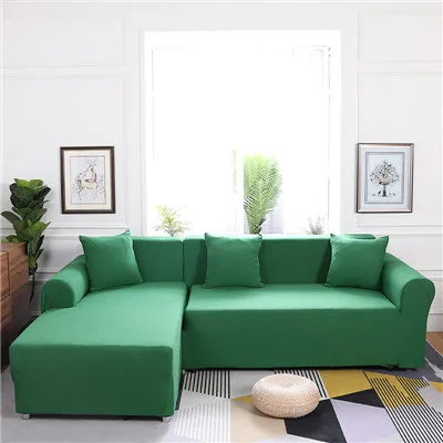 Эластичный l-образный чехол для дивана, Одноместный/двойной/Трехместный/Четырехместный диван, чехлы для дивана, хлопок, Твердый чехол для дивана для гостиной, чехол для сиденья - Цвет: 7