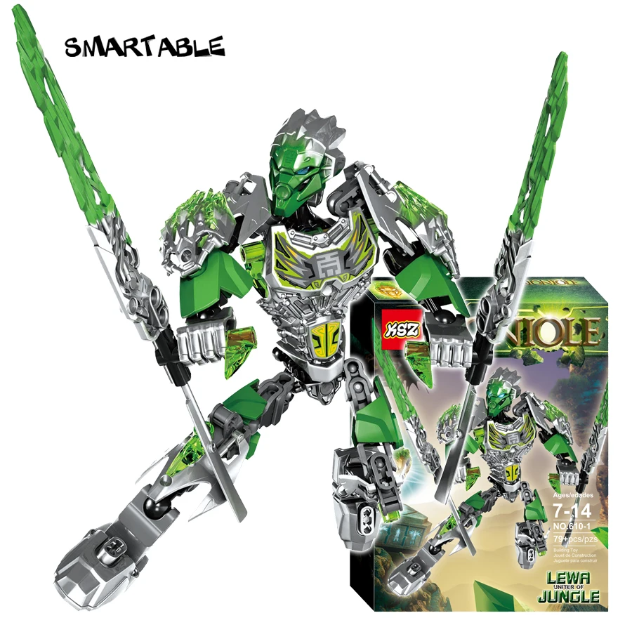 Smartable BIONICLE Uxar создание джунглей+ Lewa Jungle Keepter Строительный блок Набор игрушек для мальчика совместим со всеми брендами 71300+ 71305