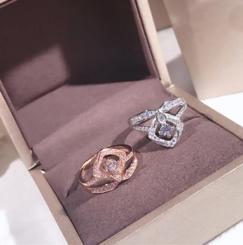 

Authentic 100% 925 Sterling Silver Beautiful Crown Silver/ Rose Gold Open Holder Finger Ring Women Sterling Silver Jewelry