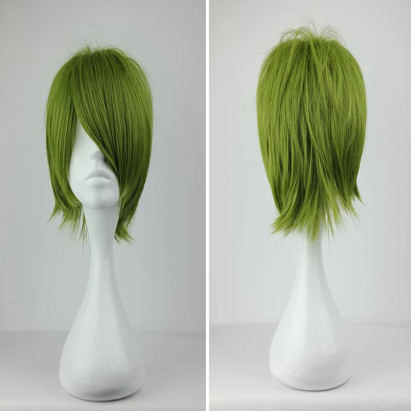 New Kuroko no Basuke Midorima Shintaro 32cm Short Army Green Cosplay Anime Wig