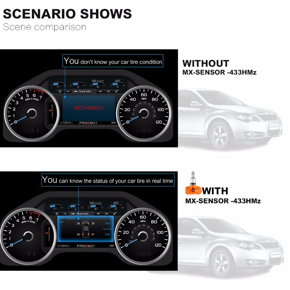 Autel tpms Mx датчик 4 шт. 433 МГц Универсальный TPMS Датчик mx senor MX поддерживает мониторинг