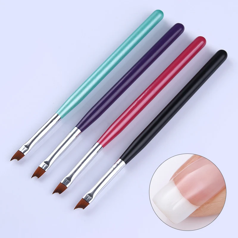 

French Tips Nail Brush UV Gel Painting Drawing Pen Colorful Handle DIY Design Brushes Manicure Nail Art Tool