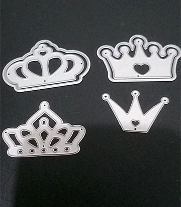  98x73mm 4 Style Princess Crowns Metal Cutting Dies 3D DIY Scrapbooking Carbon Craft Die Photo Frame - 33029443462