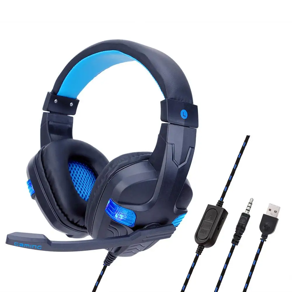 SY860MV Over-ear Lighting Stereo Mic Gaming Headset for PC Laptop Game Console 2019