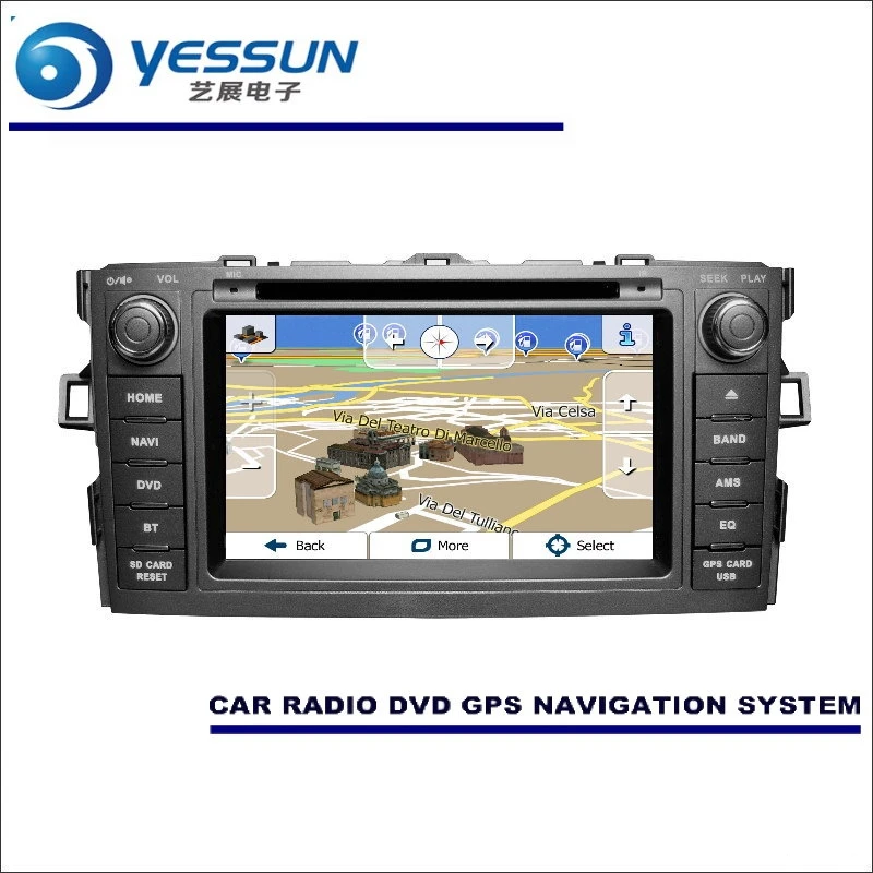 Flash Deal YESSUN For Toyota Corolla 2007-2013 Hatchback Car Radio CD DVD Player Amplifier HD TV Screen GPS Nav Navi Navigation Audio Video 1