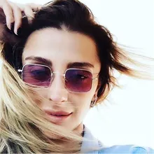 Винтажные Квадратные Солнцезащитные очки для женщин фирменный дизайн ретро женские летние прозрачные линзы солнцезащитные очки с краскрасными линзами желтый зеленый Oculos de sol