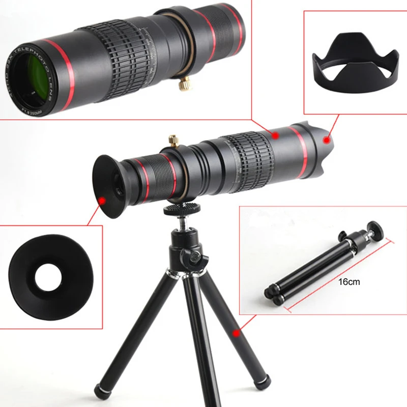 ORBMART العالمي حامل قصاصة 22X4 كيلو HD ثابت التركيز تليفوتوغرافي تلسكوب الهاتف المحمول الذكي ينس مع حقيبة تجميع ORBMART العالمي حامل قصاصة 22X4 كيلو HD ثابت التركيز تليفوتوغرافي تلسكوب الهاتف المحمول الذكي ينس مع حقيبة تجميع