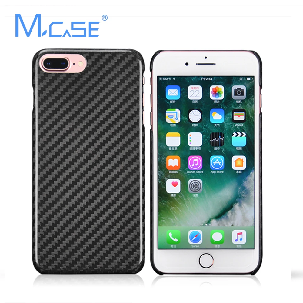 Mcase 0,7 мм ультра тонкий Настоящее углеродного волокна Чехол для iPhone 7, для Apple iPhone 7 Plus(бесплатно 9H протектор экрана