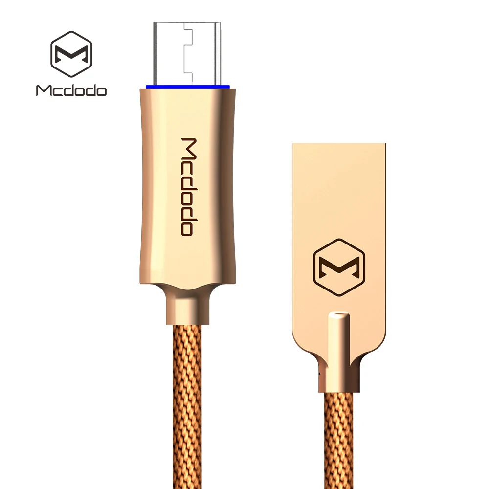 Mcdodo mi cro USB кабель для samsung Xiao mi red mi A6 Note 5 huawei QC3.0 Быстрая зарядка автоматическое отключение USB светодиодный кабель для зарядки данных - Цвет: Micro Glod