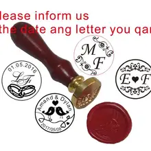 Две буквы дизайн со свадебной датой индивидуальная восковая печать штамп Свадьба пригласительная карта в конверте подарок уплотнение воск штамп воск печать