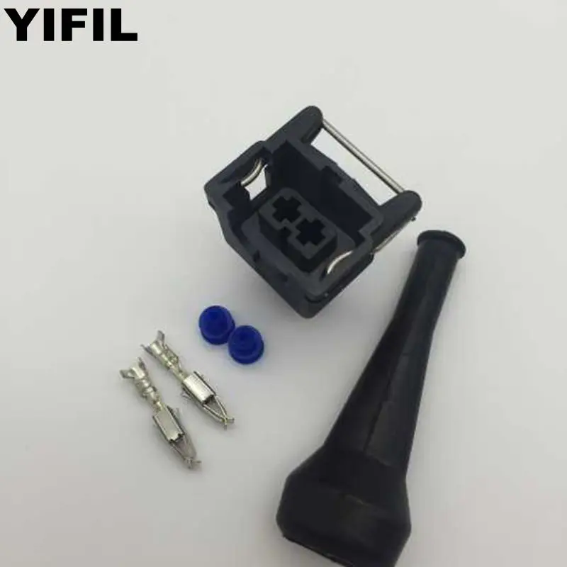 

10sets/lot 2 Pin/Way Junior Power (mini timer)Plug With Rubber Boot For Bosch Injector Connector Rrepair Kits(EV1 Style)