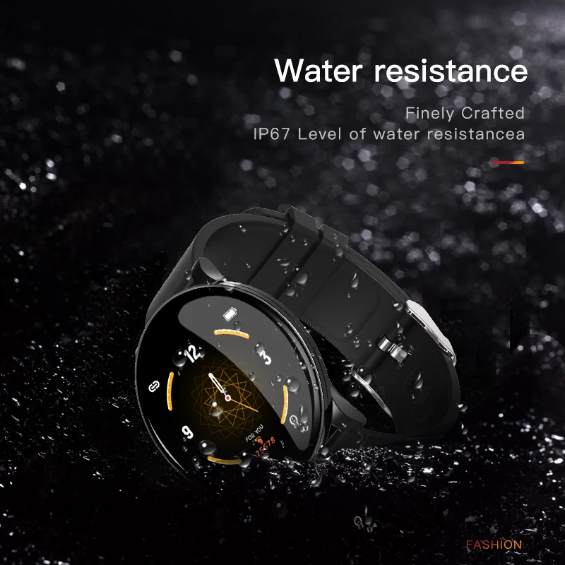 

LIGE New Men's Smart Sports Bracelet Ladies Waterproof Color Round Screen Full Touch Fitness Watch Heart Rate Monitoring for Ios