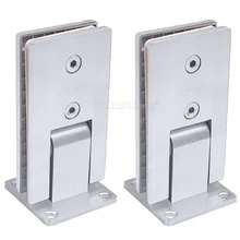 2PCS 90 Degree Rectangle Hinge Brushed 304 Stainless Steel Wall Mount Glass Shower Door Hinges for Bathroom Hardware JF1753 90 degree shower door hinge solid copper spring hinges glass to wall fitting glass clamp dc 3041