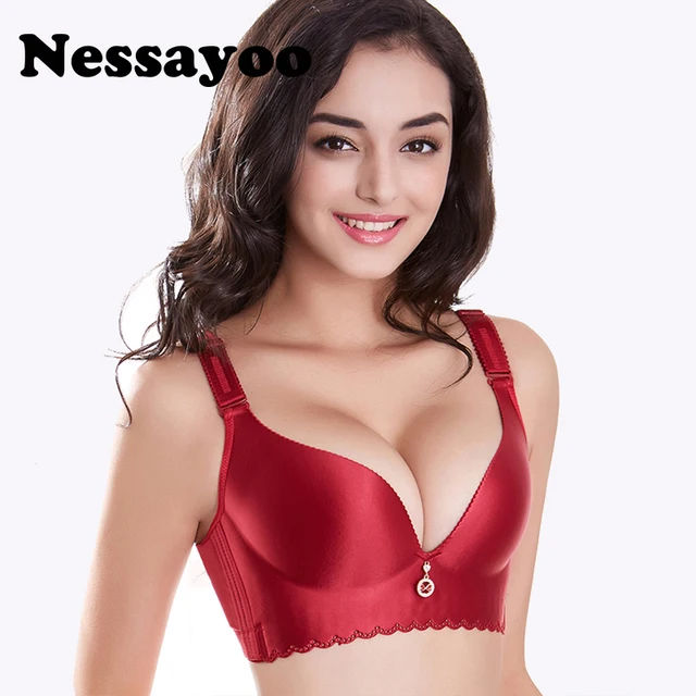 Big Size Seamless Bra Glossy Push Up Bras Sexy Lingerie Wire Free 