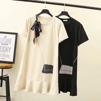 

Oversized Plus Size Big fat 2019 Spring Summer Loose Casual Women Dress Ladies print Dress