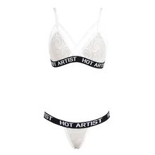 Белый кружевной бюстгальтер набор 3/4 чашка выдалбливают бюстгальтер прозрачные белье набор женщин плюс размер комплекты нижнего белья