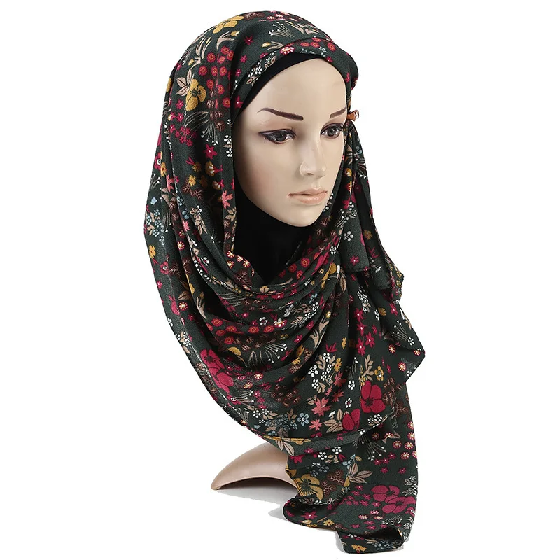 Модный женский шифоновый хиджаб с пузырьками, шарф, женский платок с принтом musulman, мусульманская одежда, головной убор, мусульманский платок