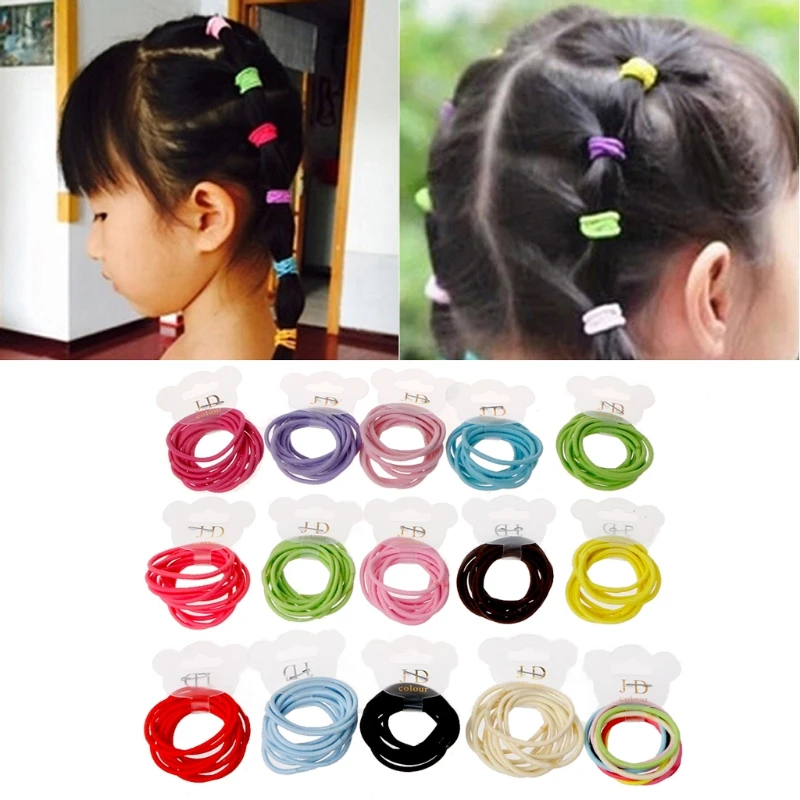 

KLV 50Pcs Baby Girls Mini Ring Elastic Hair Bands Tie Gum For Hair Ponytail Holder Best gift for girls