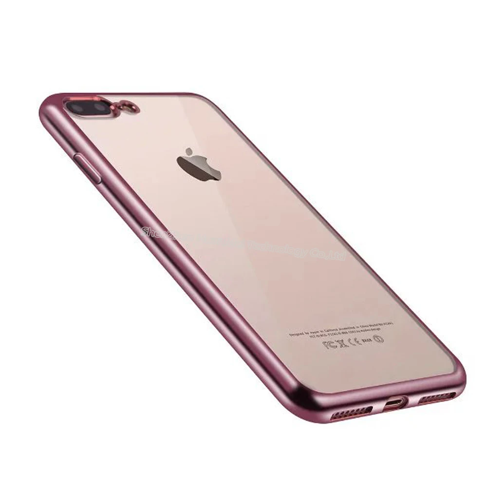 Высококачественный Блестящий ТПУ чехол для iPhone 7 plus Мягкий Ультратонкий тонкий