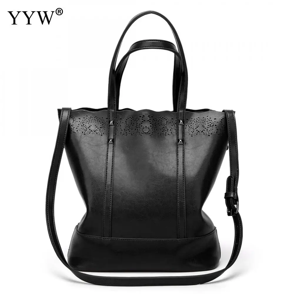 

Large Capacity Pu Leather Female Tote Bag Women'S Black Handbags Designere Top-Handle Bags For Women 2018 Designer Crossbody Bag