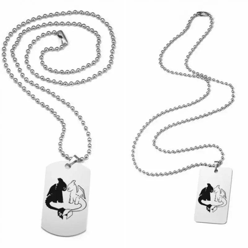 

Dragon 3 Night Fury White Dragon Light Fury Toothless Figure Necklace Collection Toys for Kids