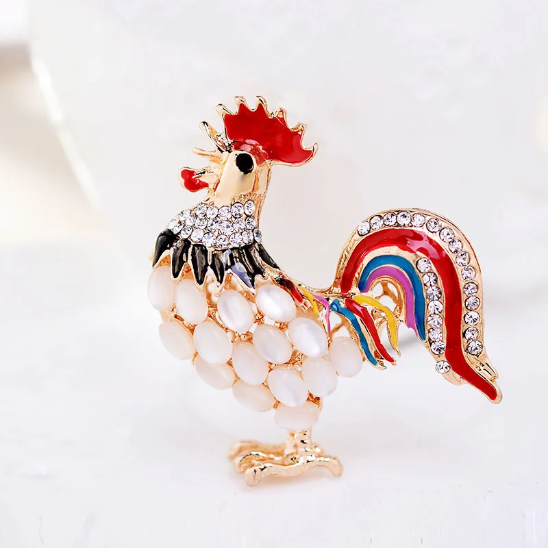 

LUBOV High Quality Beautiful Rhinestones Cock Metal Brooch Animal Brooches for Womens Male Gift Trendy Brooch Pins New 2019