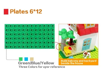 

Sale! Funlock Duplo Construction Toys Assembling Parts, 2pcs Plate 6x12 Dots and Building Accessories Model Building Kit