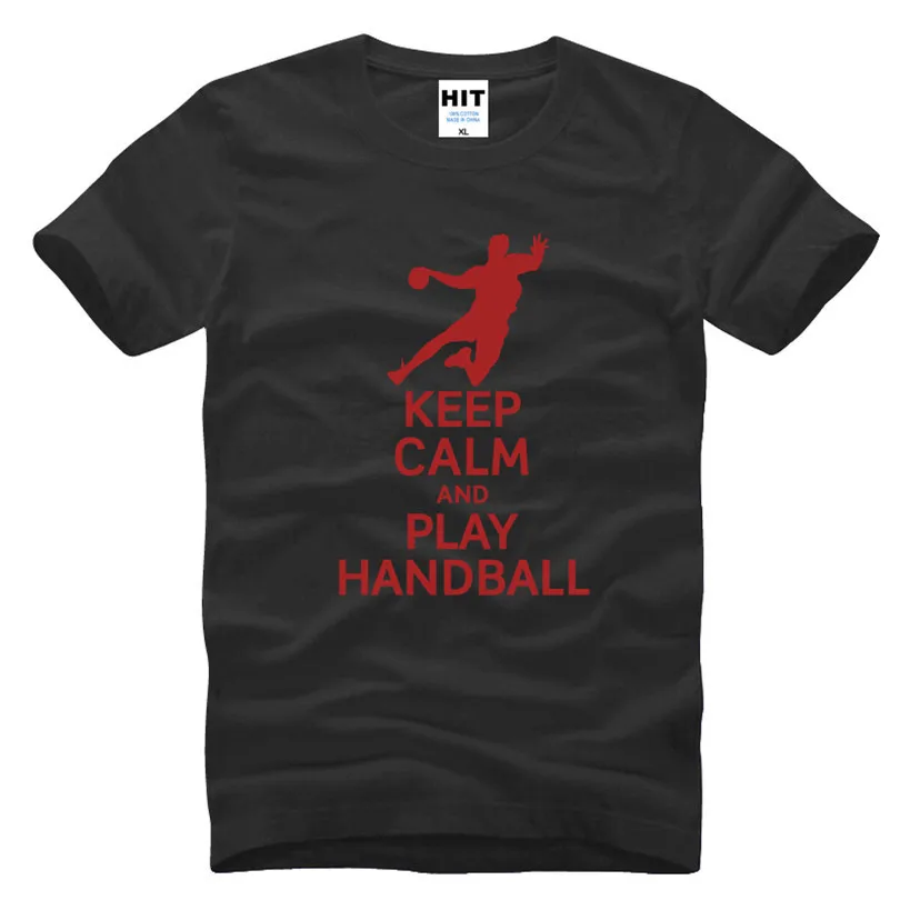 Keep Calm And Play Handball Letter Creative Printed Mens Men T Shirt