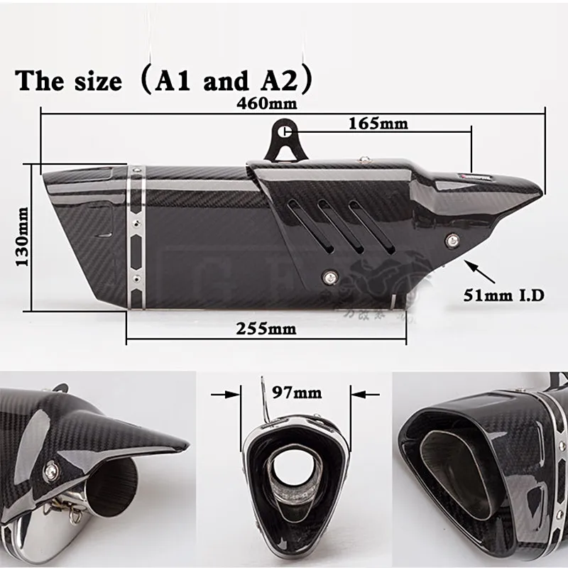 Universal de Escape de motocicleta y calor ShieldMoto olla Escape Silenciador para Yamaha Kawasaki Yamaha Benelli KTM deporte Slip-on