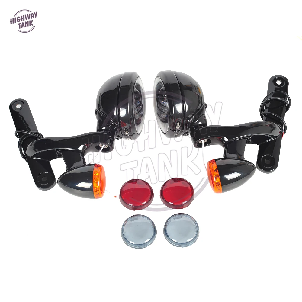 

Motorcycle Accessories Turn Signal LED Spotlight Fog Light Bracket case for Harley Electra Glide 1997-2013