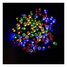 39ft 12m 100 LED Solar Powered LED Ambiance Lighting Fairy String Lights for Outdoor Homes Christmas Party(Multi-Color Lights)