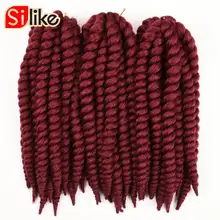 Silike 12 корней Гавана твист вязание крючком косички 14 18 22 дюймов Синтетические вязанные волосы для наращивания 8 чистых цветов для черных женщин
