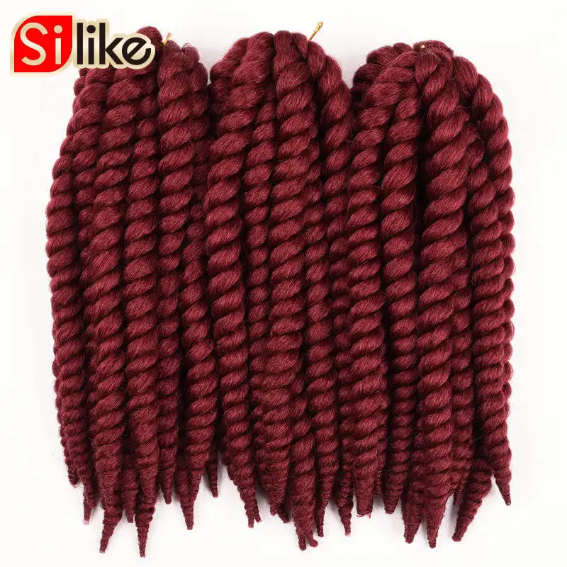 

Silike 12 Roots Havana Twist Crochet Braids 14 18 22 inch Synthetic Crochet Hair Extensions 8 Pure Colors For Black Women