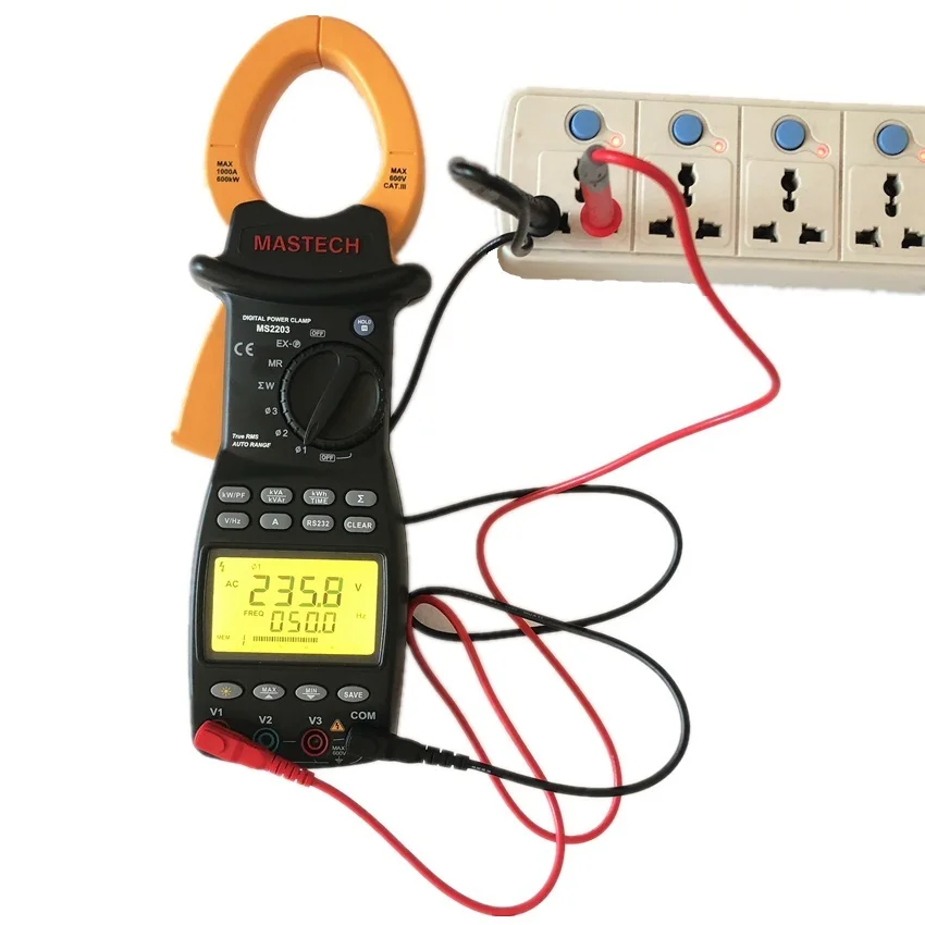 MASTECH MS2203 трехфазный интеллектуальный цифровой измеритель мощности Поддержка RS232