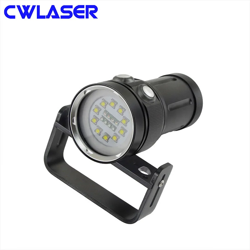 

CWLASER CREE XM-L2 5000LM 6 Modes Diving Flashlight White / Red / Blue LED Flashlight (4*18650 Batteries) (Black)