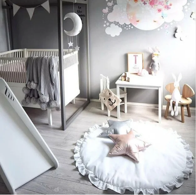 

Princess Lace Girls Kids Crawling Carpet Baby Bedding Blanket Children's Room Decoration Floor Carpet Baby Mattress