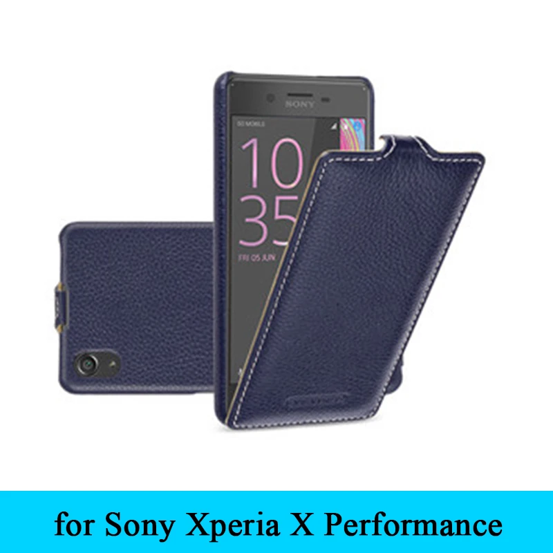 

100% Real Leather Phone Case Up Down Flip Cow Genuine Protective Cover Skin for Sony Xperia X Performance F8132+Free Gift