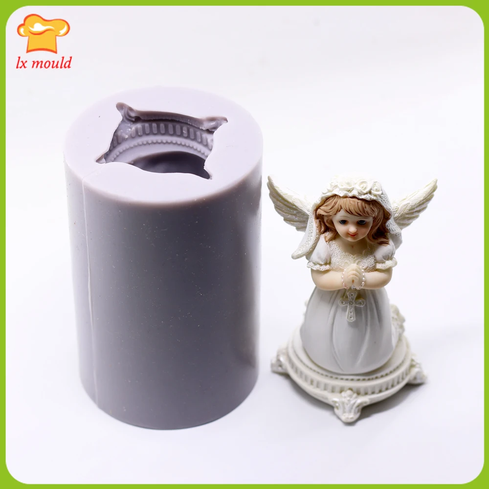 Oração do anjo tridimensional molde vela molde
