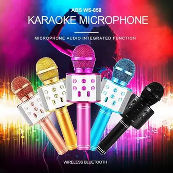 

Professional Bluetooth Wireless Microphone Speaker Handheld Microphone Karaoke Mic Music Player Singing Recorder KTV Microphone