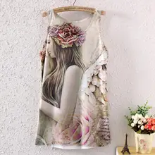 Скидка красивая девушка печатных женские жилеты Лидер продаж для отдыха и плюс танки для женщин Лето стиль женские жилеты