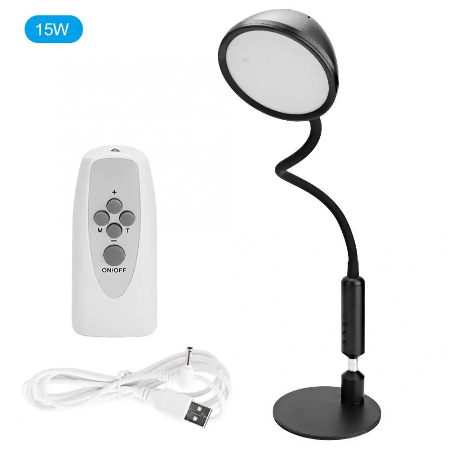 

Table Lamp USB Charging 15W LED Table Lamp Stepless Dimming Desk Light for Bedroom Reading Studying