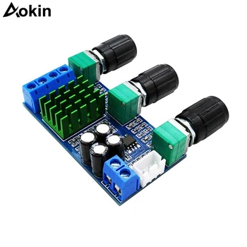 

Two-channel Digital Audio Amplifier Board TPA3116D2 Treble Bass Regulating Preset Preamplifier Board 80Wx2