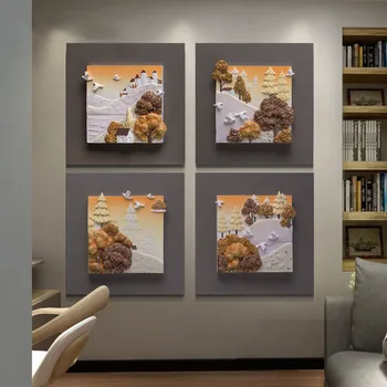 

Corridor aisle decorative painting Fu carving home decoration modern minimalist 3D solid wall relief painting living room sofa b