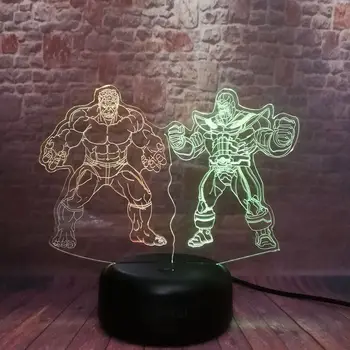 

Luminous 3D Nightlight Visual Illusion LED Mixed Colors Light Avengers Superheros Hulk Thanos Figure Model Toys Party Decor